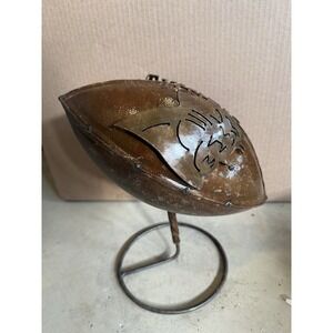 Carolina Panthers Brass Metal Football With Stand Vintage Collectible RARE